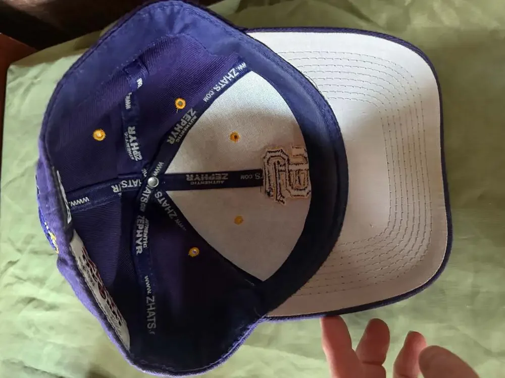 Vtg SF State University Gators Zephyr The Hat Purple Gold Fitted BB Hat 7 3/8